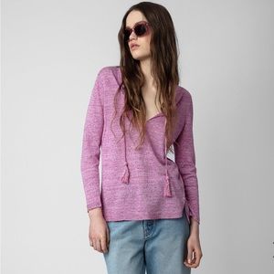 Zadig & Voltaire Amber Li Sweater in Rose- size Small
